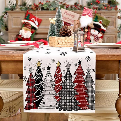 Christmas Table Runner 13x60 Inch, Xmas Tees Snowflakes Holiday Decorative - Image 5