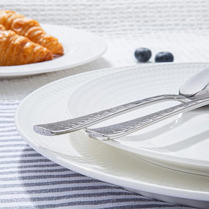 Silverware Set for 8, 40 Piece Flatware Set, 18/10 Stainless Steel | Hammered - Image 7