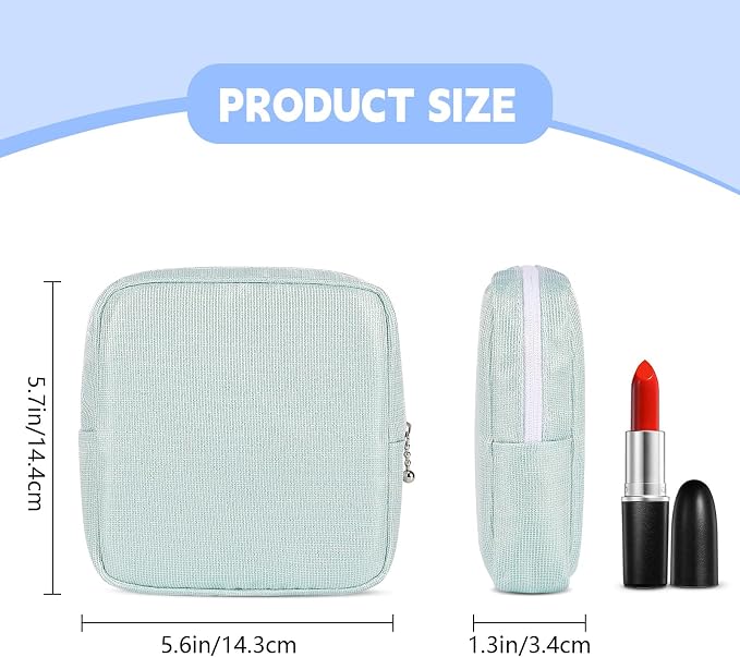 Period Bag for Teen Girls, Canvas Sanitary Napkin Storage Bag - Image 2