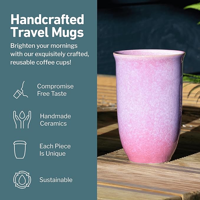 NOVA CERAMICS Coffee Travel Mug – Cup Holder Friendly Travel Mug– Microwave & - Image 2