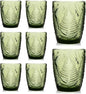Green Drinking Glasses Set of 8, 10 oz Glass Cups, Vintage Fern Glassware | by QELVIO