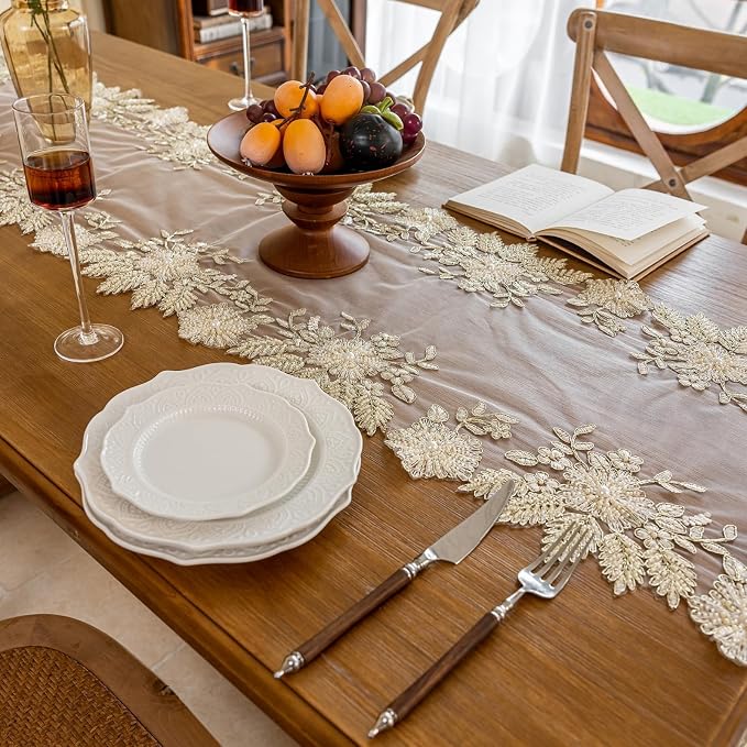 Embroidered Lace Table Runner - Image 6