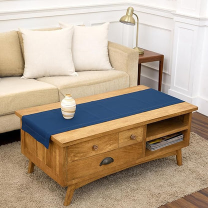 Solino Home Cotton Linen Dining Table Runner Lapis Blue Woven, 14 x 48 in | by SolinoHome