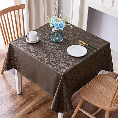 Smiry Square Table Cloth, Waterproof Heavy Duty Vinyl Tablecloths, Wipeable Washable Table Cover for Kitchen and Dining Room (Coffee, 70" X 70")