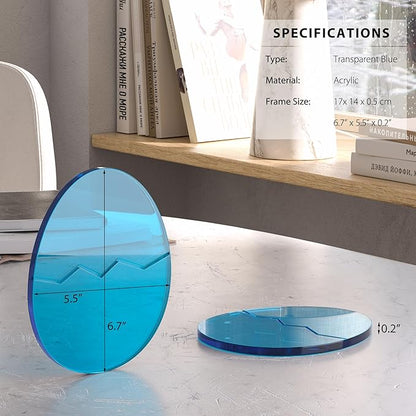 Acrylic Coaster Decorative Plates,Office Desk Accessories, Clear Dinosaur Egg Shape Coffee Cup Decor, Perfect for Tabletop Protection and Display.