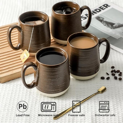 HASENSE Ceramic Coffee Mug Set of 4, 15 oz Coffee Cups - Image 5