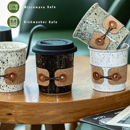 Coffee Travel Cups with Lids Ceramic To Go Coffee Tumbler Tea Mug | Spill Proof - Image 7