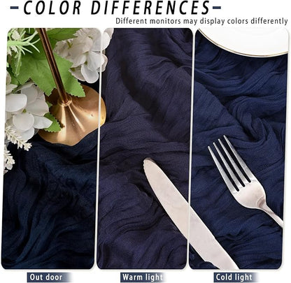 8 Pack Navy Blue Cheesecloth Table Runner 17x108 inch Boho Gauze Cheese Cloth - Image 5
