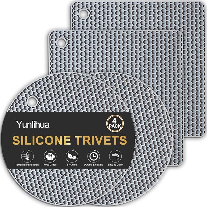 4 PCS Heat Resistant Silicone Trivet Mat by Unknown