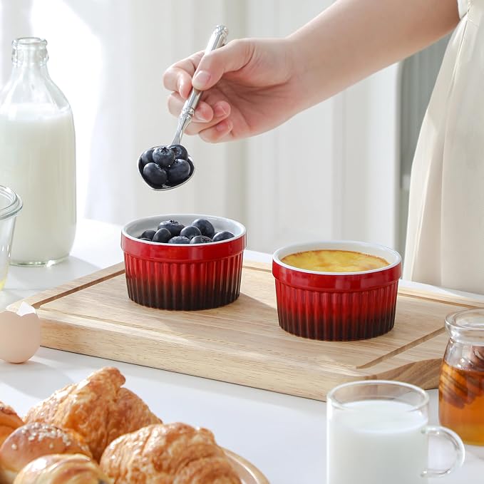 MALACASA Ramekins 4 oz Oven Safe, Small Ceramic Souffle Dishes - Image 5