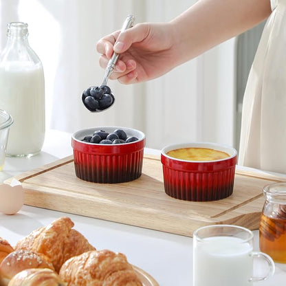MALACASA Ramekins 4 oz Oven Safe, Small Ceramic Souffle Dishes - Image 5