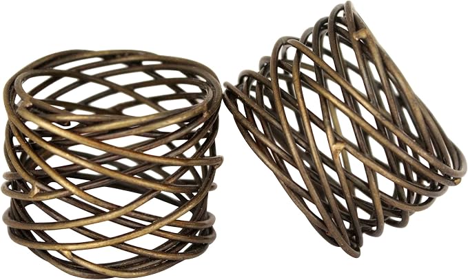 ITOS365 Handmade Round Mesh Napkin Rings Holder - Image 2