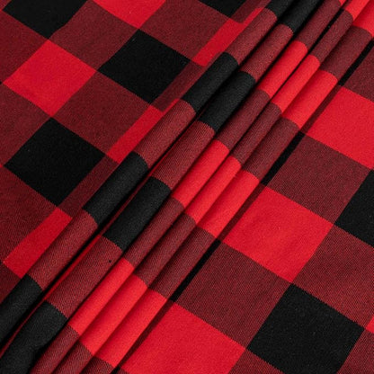 ShinyBeauty Checked Square Tablecloth 54x54-Inch Red and Black Buffalo Plaid - Image 6