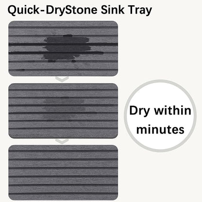 2 PCS Water Absorbent Diatomite Coasters (7.1" x 3.5"), Grooved Design, Water Absorbing Stone Used for Hand Soaps & Plants & toiletries in The Modern Home