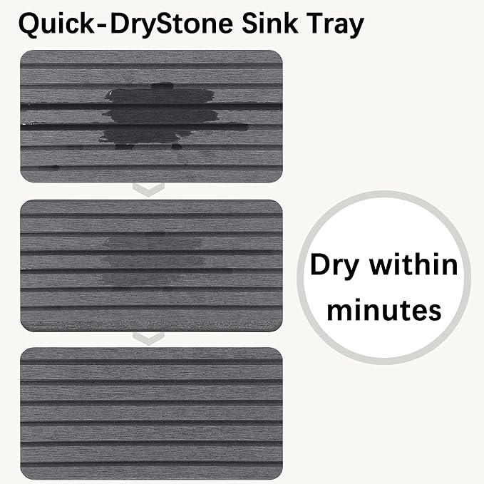 Set of 4 Water Absorbent Diatomite Coasters, Diatomaceous Earth Kitchen Soap Dish, Bathroom Trays, Water Absorbing Stone Used for Hand Soaps & Plants & Toiletries in The Modern Home