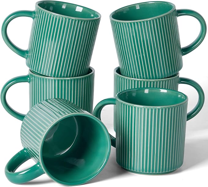 famiware Coffee Mug Set for 6, Star 12 oz Catering Mugs Cup Set by Famiware