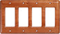 Four Switch Plate Covers Cherry Wood Quad Toggle 4 Light Switch Cover Elegant Design Durable Construction Ideal for Home Office Decor