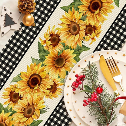 Sunflower Table Runner Kitchen Dining Linen Table Decoration - Image 3