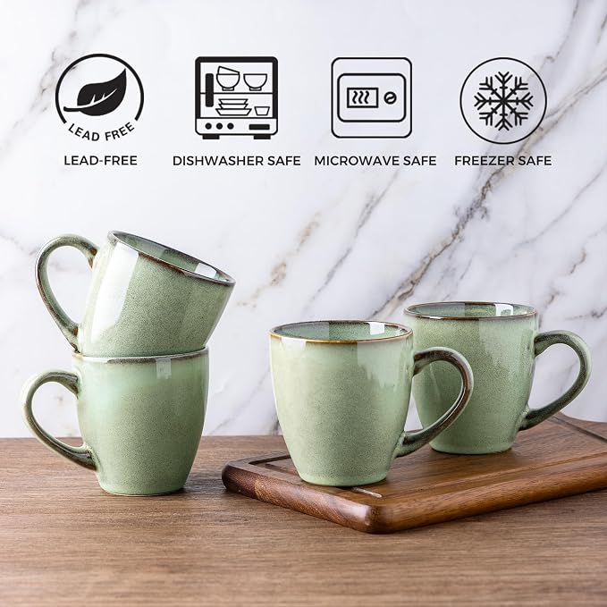 GBHOME Ceramic Coffee Mugs Set of 6, 12oz Stoneware Coffee Mugs Set - Image 6