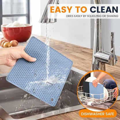 Silicone Trivet Mats 4 Heat Resistant Pot Holders Multipurpose Non-Slip Hot Pads - Image 6