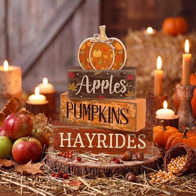 Moucuny 4 Pcs Fall Pumpkin Decor Fall Decorations - Image 8