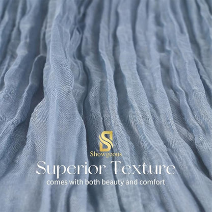 Showgeous 18 Pack Dusty Blue Cheesecloth Table Runner, 17 x 108 Inches | Boho - Image 4