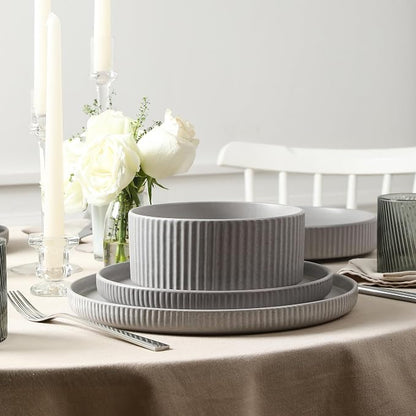 Stone Lain Haven Modern Stoneware 4 Piece Pasta Bowls Sets, Dish Set - Image 7