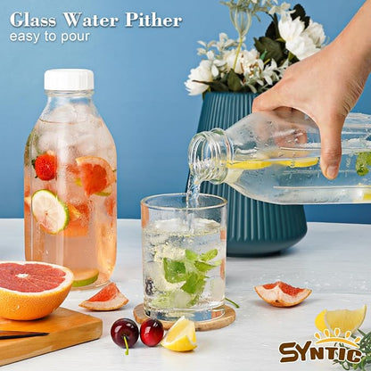 Syntic 2 Pack 32 Oz Glass Milk Bottles - Image 6