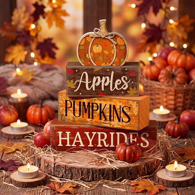 Moucuny 4 Pcs Fall Pumpkin Decor Fall Decorations - Image 2
