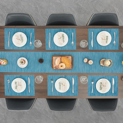 Myir JUN Blue Table Runner Home Decor Dining Table Runners | Vinyl Table Runner - Image 9