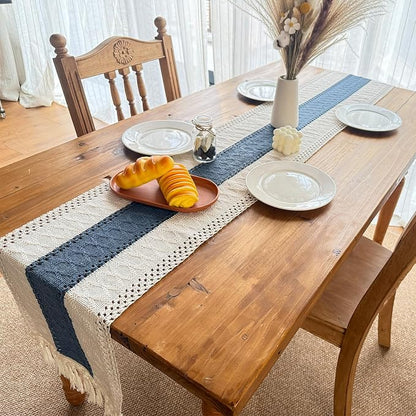 Blue Boho Table Runner for Home Decor - Image 7