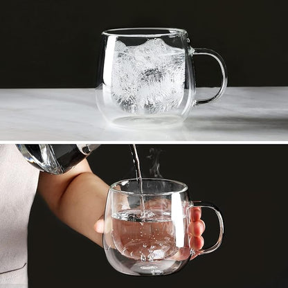 CNGLASS 16oz Double Walled Glass Coffee Mugs, Large Clear Coffee Cups - Image 4
