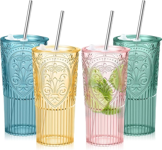4 Set 20oz Vintage Plastic Tumbler by Unknown