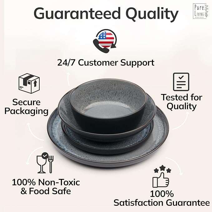 32 Piece Stoneware Dinnerware Set - Image 8