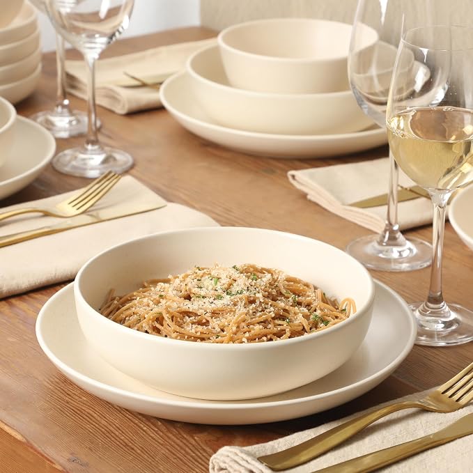 Gibson Elite Leeds Court Plates and Bowls Sets, 16-Piece Stoneware Dinnerware - Image 5