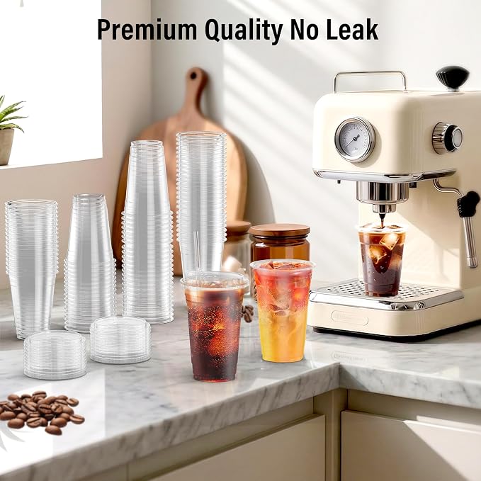100 Pack - 16 oz Ratio Lines Iced Coffee Cups - Image 7