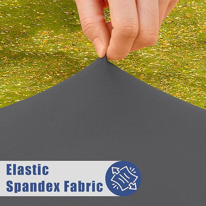 Spandex 4 Foot Rectangle Table Cloth 2 Pack, Elastic Fitted Tablecloths for Picnic, Stretch Washable Patio Table Cover for Outdoor, Camping, Banquet and Parties (Dark Grey, 30"x48")