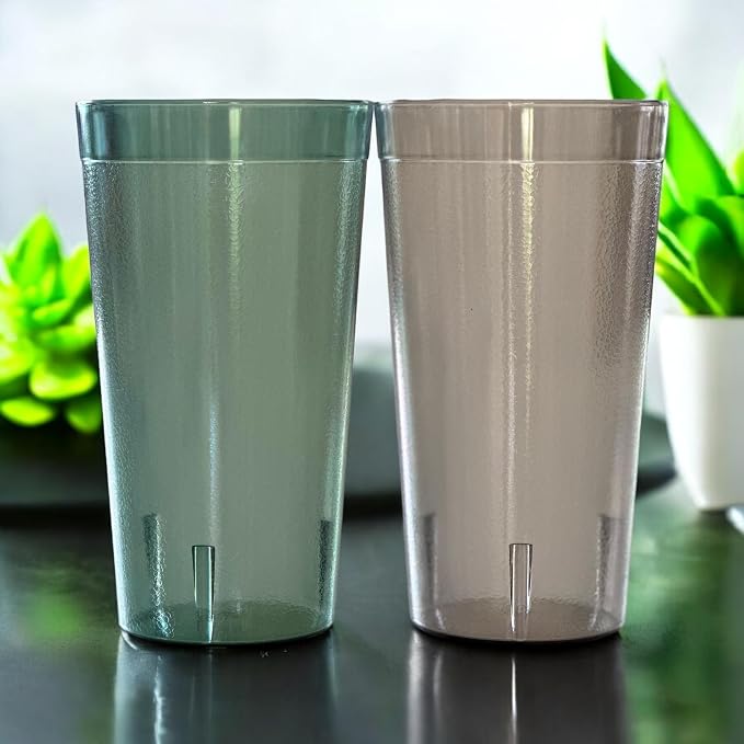 Oojami Set of 16 Plastic Tumblers, 20-Ounce Reusable Cups, BPA-Free & - Image 7