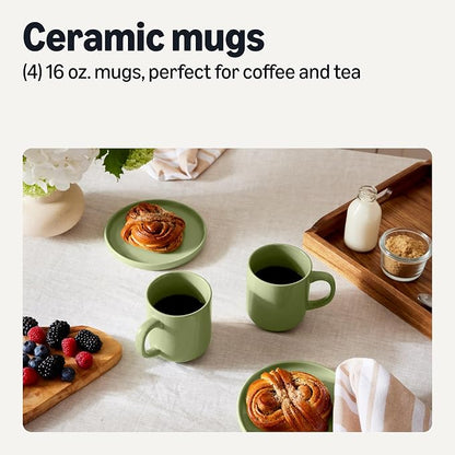 Amazon Basics Glazed Stoneware Coffee and Tea Mugs, Ceramic 4-Piece Set - Image 2