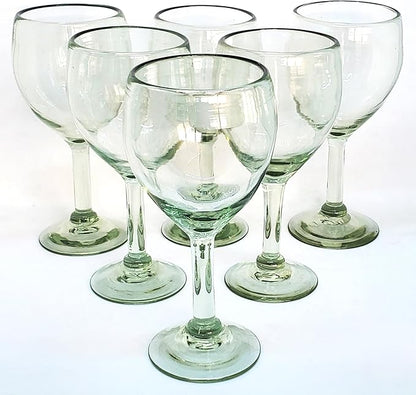 Clear 13 oz Wine Glasses (set of 6), Recycled Glass, Lead-free, Toxin-Free (13 oz Wine)
