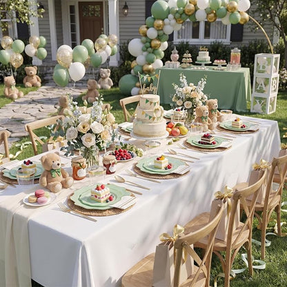 175Pcs Sage Green Plastic Plates - Image 7