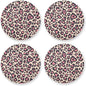 Leopard Pattern Pink Black Hawaiian 4 Pcs Coasters by KLL