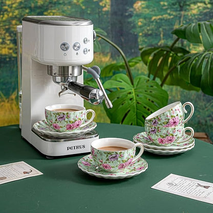 Agyiuns Tea Cup and Saucers, 6.4oz Floral Tea Cups - Image 4