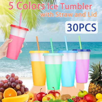 Honeydak 30 Pack Tumbler with Straw and Lid Bulk Cups - Image 5