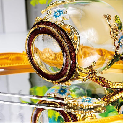Flower Tea Cup, Butterfly Daisy Clear Glass Fancy Coffee Mug - Image 5