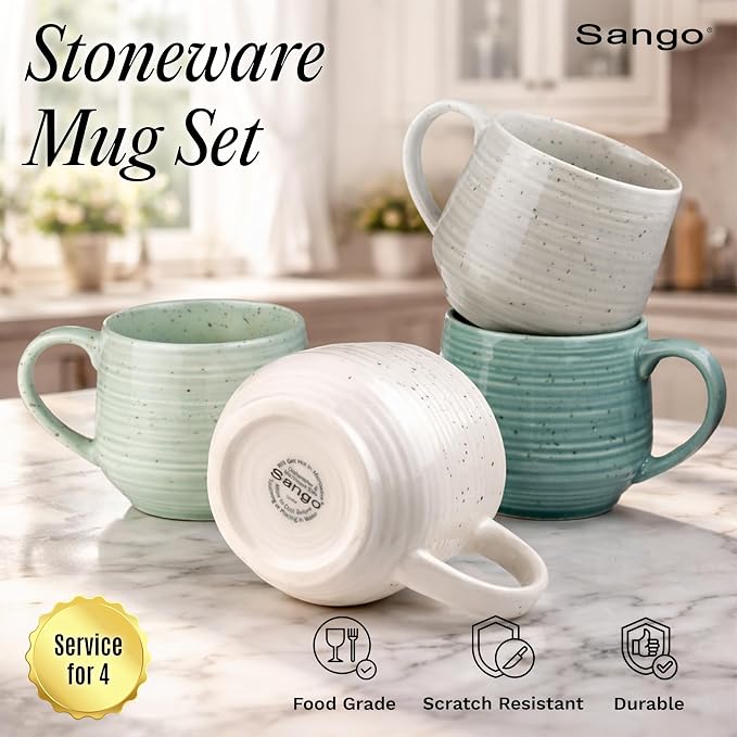 Sango Siterra Artist's Blend 17 oz. Stoneware Mug Set- Service - Image 3