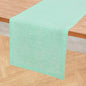 Solino Home Linen Table Runner 90 Inches Long - Athena, 100% Pure Linen Chambray Aqua Dining Table Runner 14 x 90 Inch for Winter, Spring, Easter