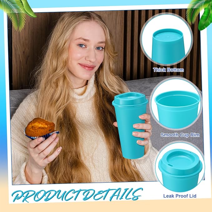 Honeydak 45 Pack 16 oz Reusable Coffee Cups - Image 2
