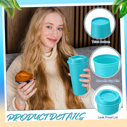 Honeydak 45 Pack 16 oz Reusable Coffee Cups - Image 2