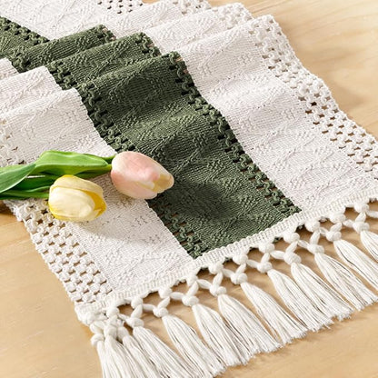 Boho Table Runner Summer Farmhouse Rustic Dining Dresser Scarf Home Decor | by Socomi